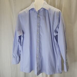 MICHAEL Michael Kors 100% Cotton Blue Stripe Dress Shirt, 16.5  32/33